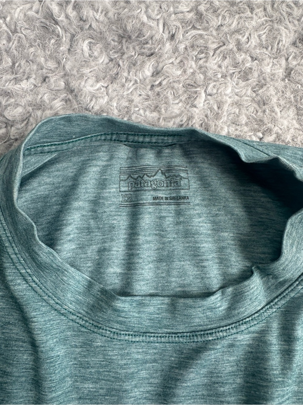 Patagonia Heathered Seafoam Green Long-Sleeve Crew Tee
